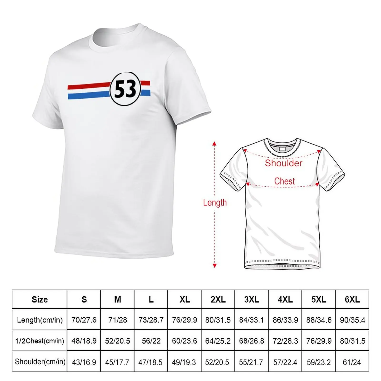 New Herbie 53 T-Shirt shirts graphic tees Tee shirt vintage clothes plain white t shirts men