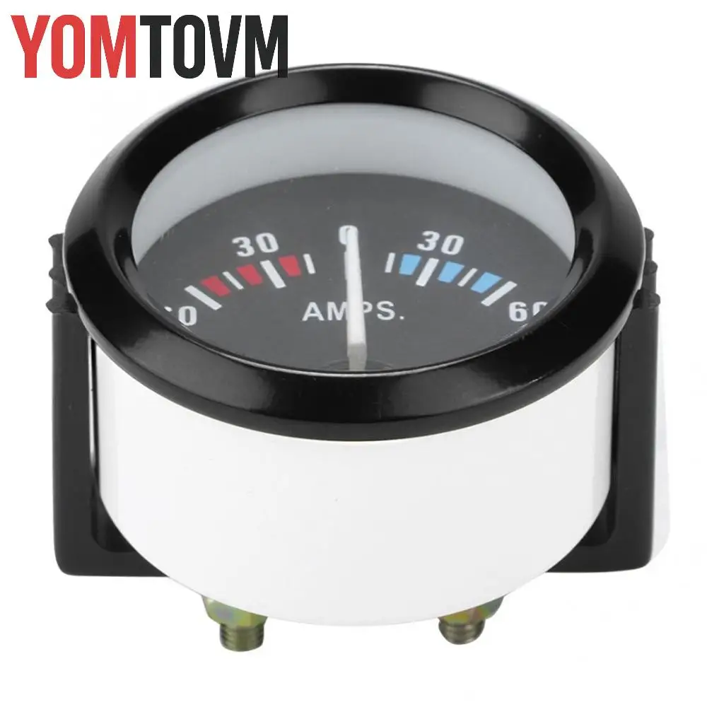 DC 12V Ammeter Guage Car Ammeter Voltmeter 60-0-60A AMP Gauge Volt Meter 2 Inch 52mm Car Ammeter Voltmeter