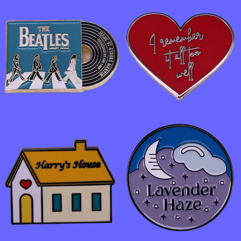 Rock Music Album Record Badge Creative Band Theme Logo Lyric Brooch Enamel Pin Backpack Hoodie Decorate Singer Fans Gift