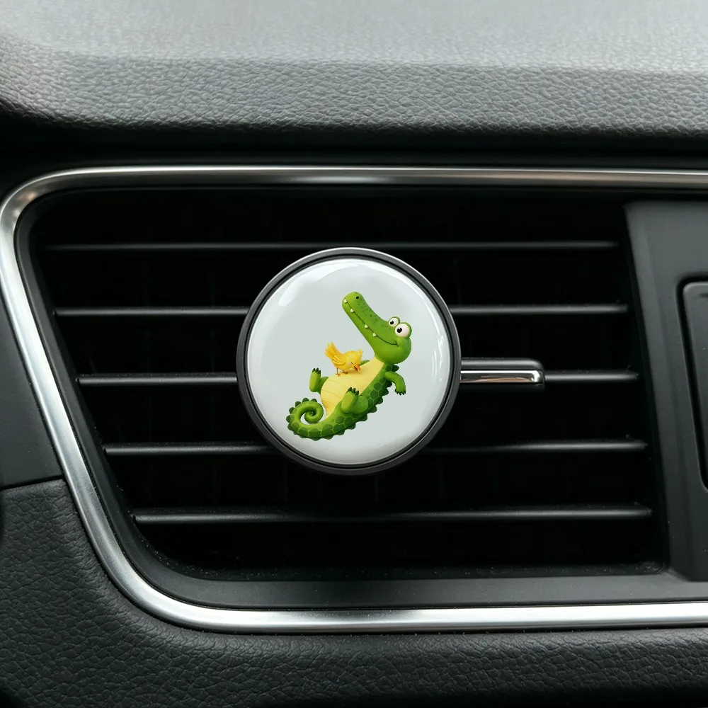 Cute Crocodile Cartoon Car Air Vent Clip Valentines Day Gift Delicate Auto Interior Decoration Creative Car Air Outlet Ornament