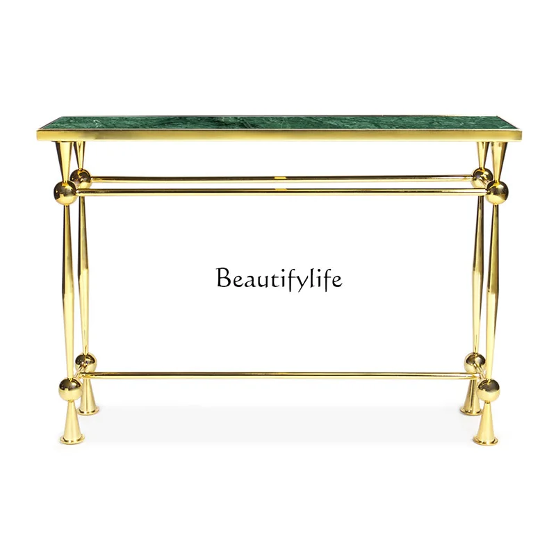 Light luxury marble entrance table against the wall entrance table entry stainless steel foyer