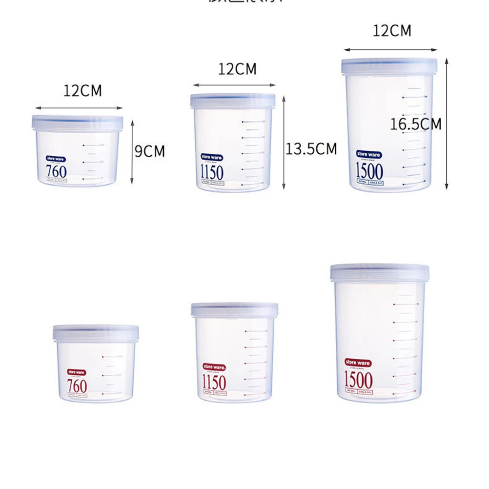 

1500 Ml Sealed Jar Food Storage Containers Cereal Bottle Dry Snack Keeper Plastic Kitchen Canisters Transparent Safe Design