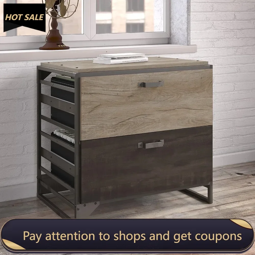 

Refinery Lateral File Cabinet Metal Chest of Drawers With Wheels Rustic Gray Freight Free Document Filing Cabinets for Office