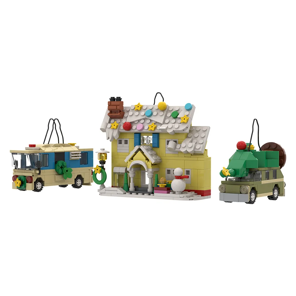 

Gobricks MOC, национальные рождественские каникулы, строительные блоки, модель рождественской елки, маленькие украшения для автофургона, кирпичи, игрушки, подарок для детей