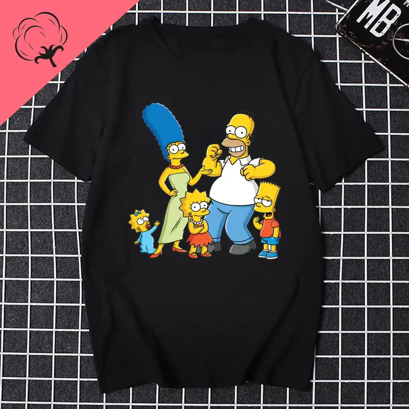 Streetwear Kawaii Harajuku Aesthetics The Simpsons Fashion Summer tops for both men and women T-shirts