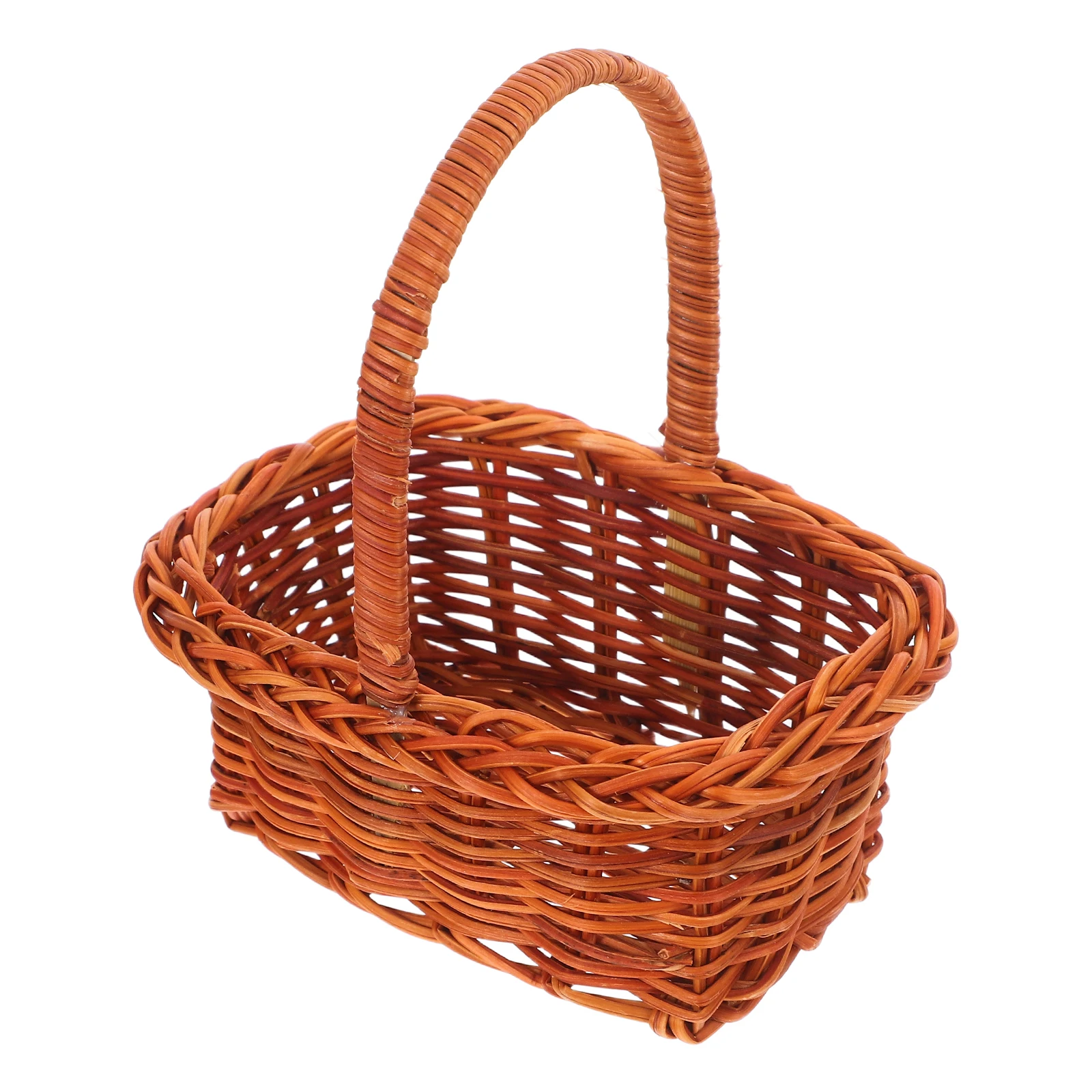 

Mini Wicker Basket Small Handheld Harvest DIY Portable Lightweight Rattan Miniature Storage Picnic