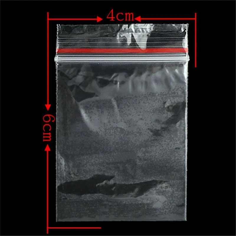 100Pcs/Set Transparent Self-sealing Bags Food Preservation Storage Bag Zip Plastic Reclosable Reusable Jewelry Packaging Pouch