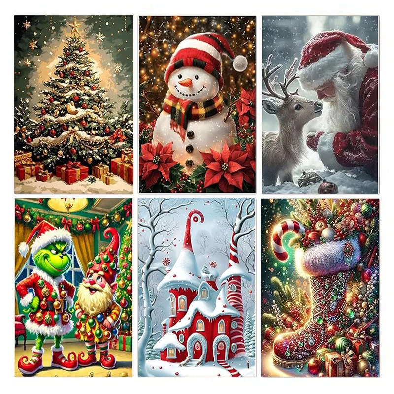 AB Diamant Malerei Weihnachten Schneemann 5D Diamant Malerei Set (Geeignet für Anfänger) DIY Mosaik Malerei Dekoration