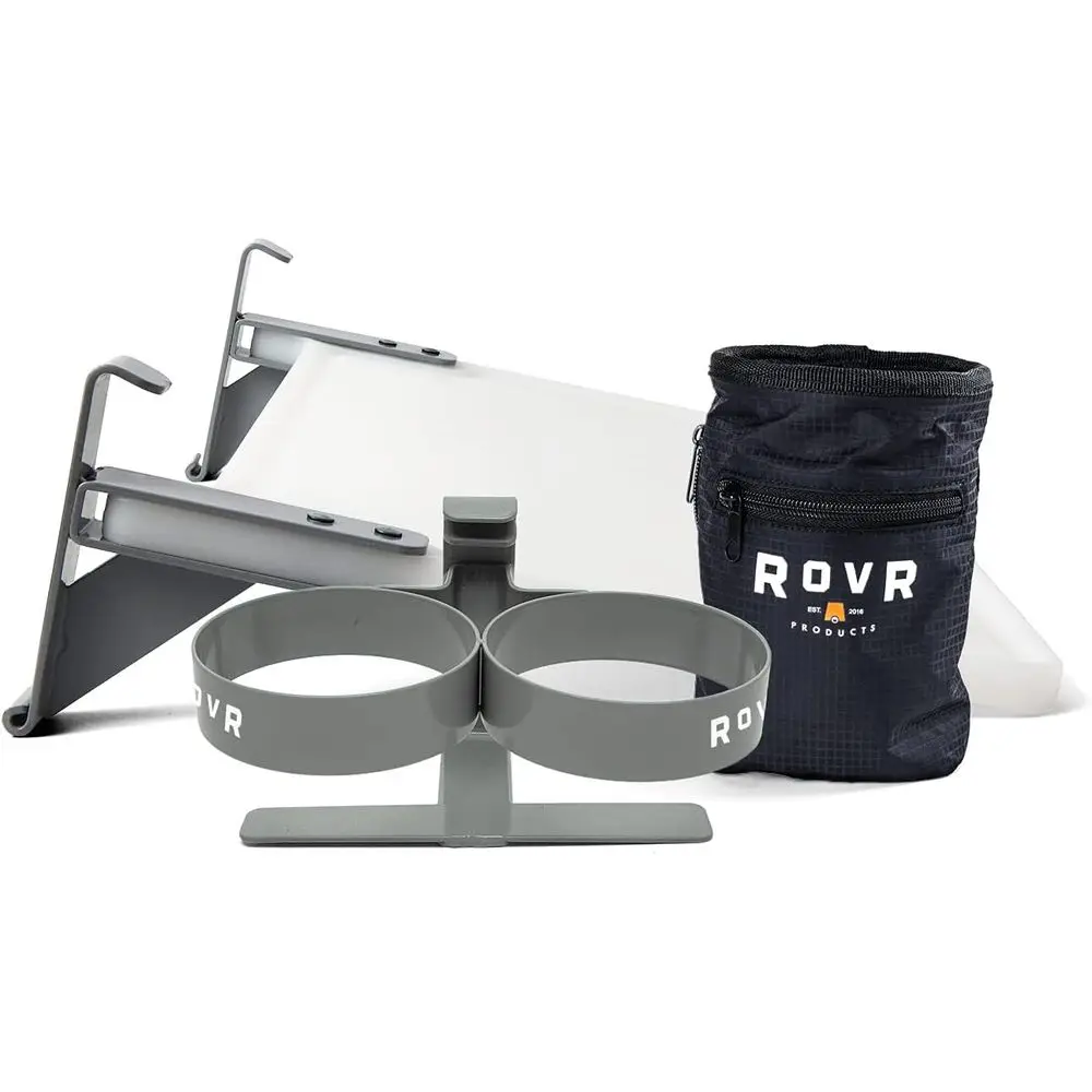 

Essential Camping Accessory Pack - Dual Cup Holder, Prep Board, Storage Bag - Fits 45, 60, 80 Wheeled Coolers