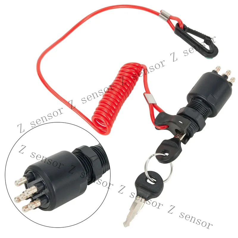 Z+ Ignition Switch Key Safety Lanyard Lock 5005801 for Evinrude 40-200HP Outboard