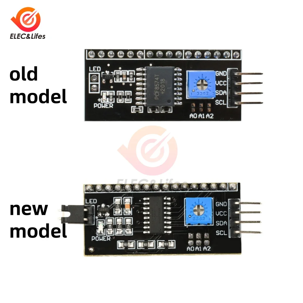 5pcs IIC I2C 인터페이스 보드 포트 1602 2004 LCD LCD1602 어댑터 플레이트 LCD 어댑터 변환기 모듈 PCF8574 DC 3-6V