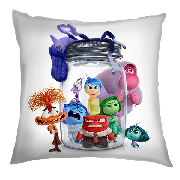 Poszewka na poduszkę Inside Out 2 Cute Cartoon Disney Movie Emotions 45x45cm Poszewka na poduszkę z nadrukiem Lniana poszewka na poduszkę do salonu