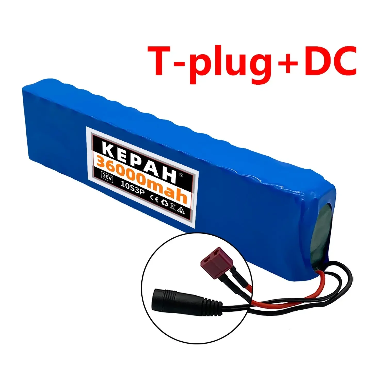 36V 36Ah 18650 Rechargeable Lithium Battery Pack 10S3P 600W Power Modified with BMS