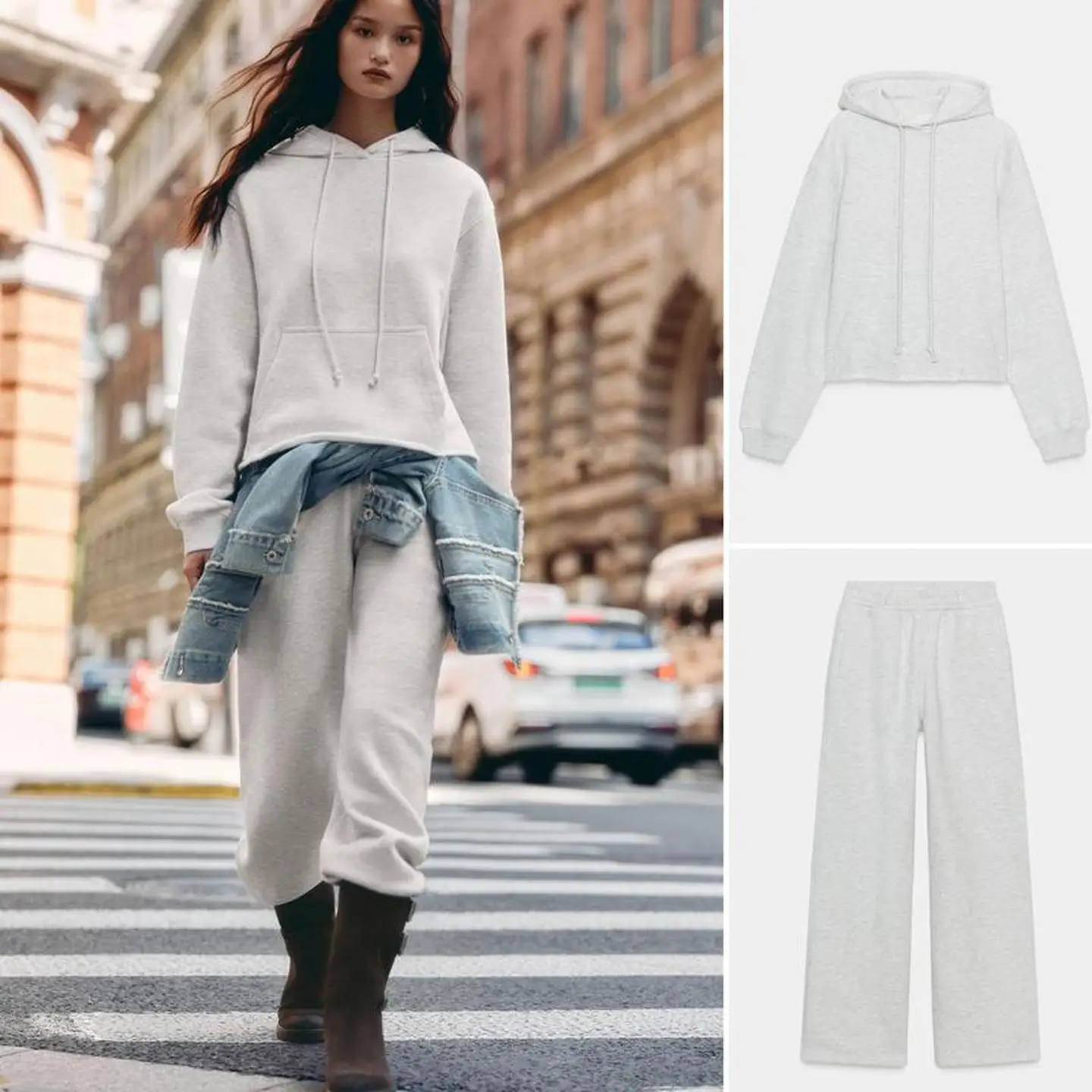 Verstelbare Dstring Hoodie Hoge taille Broek met rechte pijpen Faion Set Casual Sle Long Sve Herfstcollectie voor dames