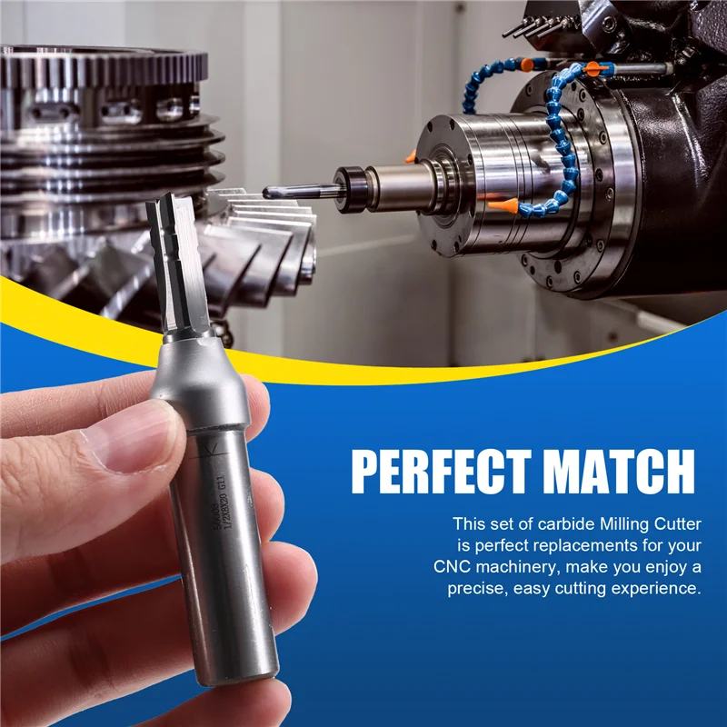 

5PCS 1/2 Shank 3 Flutes With Teeth Cutting Straight Router Bit TCT Cutters Woodworking CNC Milling Cutter For Wood
