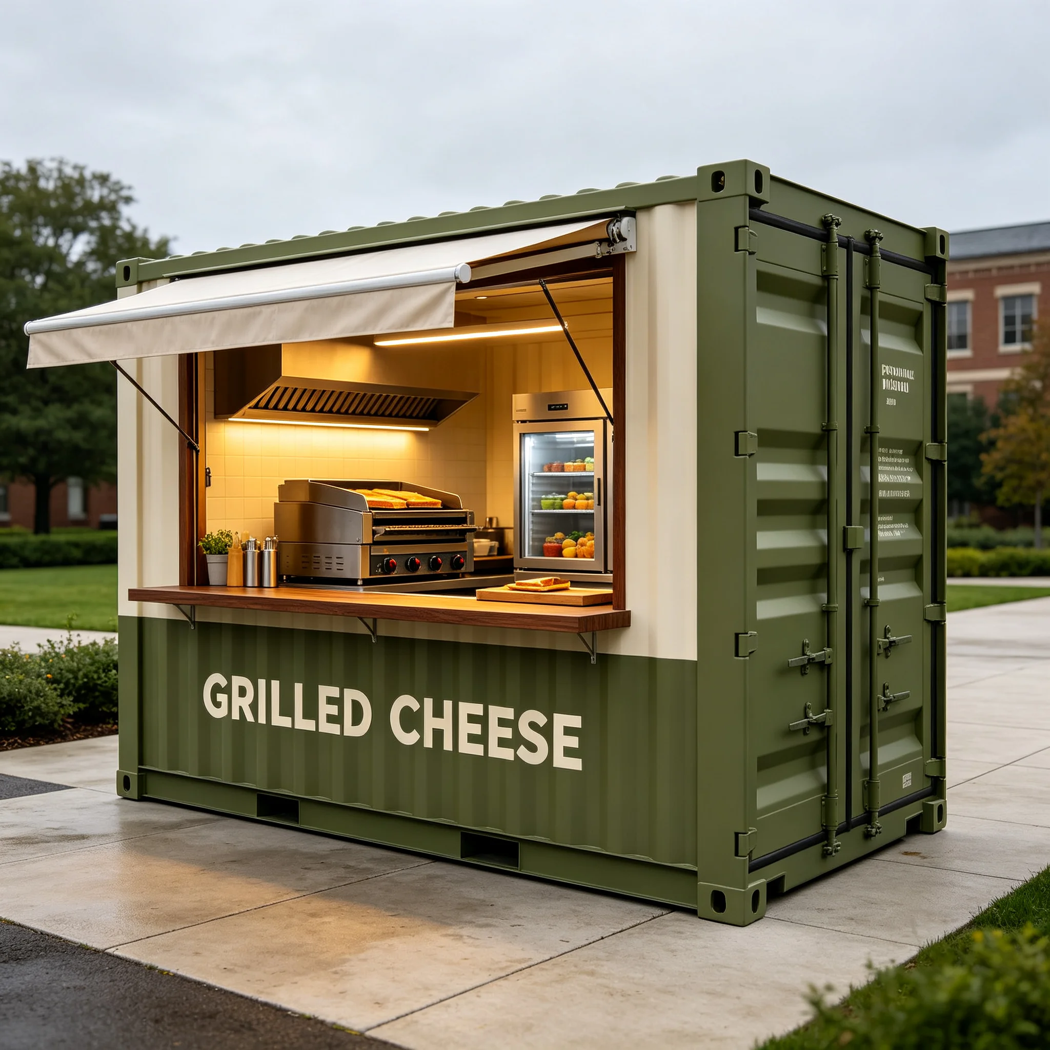 Container Retail Kiosk Custom Outdoor Store for Beverages Desserts Souvenirs and Takeaway Service