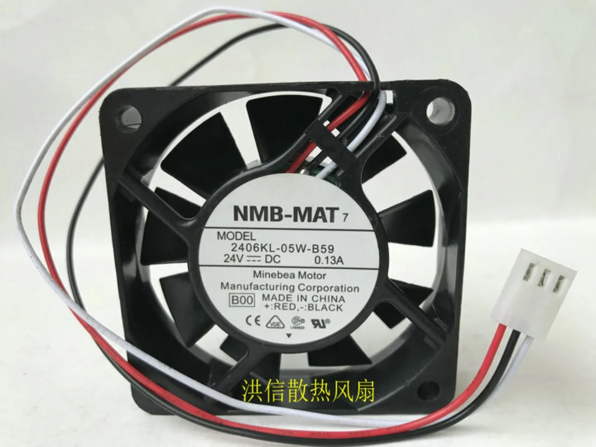 For NMB-MAT 2406KL-05W-B59 24V 0.13A 60mm 6015 Inverter cooling fan 3pin