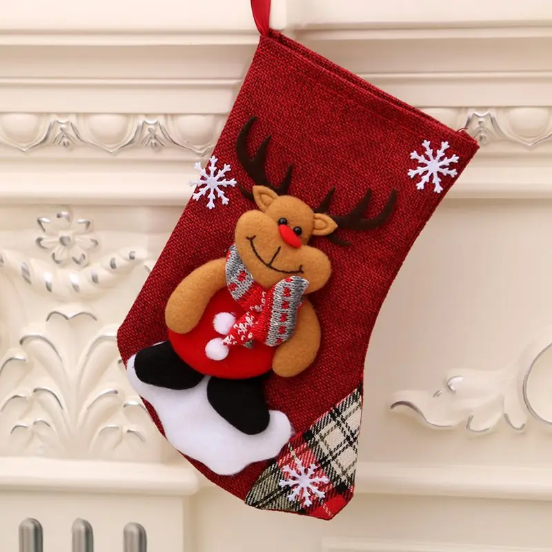 Christmas Tree Hanging Socks Pendant Home New Year Desktop Home Decoration for Office Kitchen Bathroom