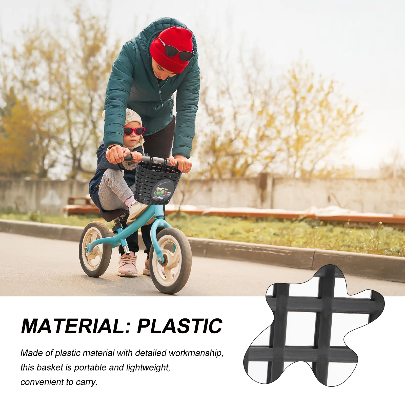 

Bicycle Basket Kids Bike Container Scooter Storage Front Bicycles Black Lightweight Portable Plastic Detailed Workmanship Easy