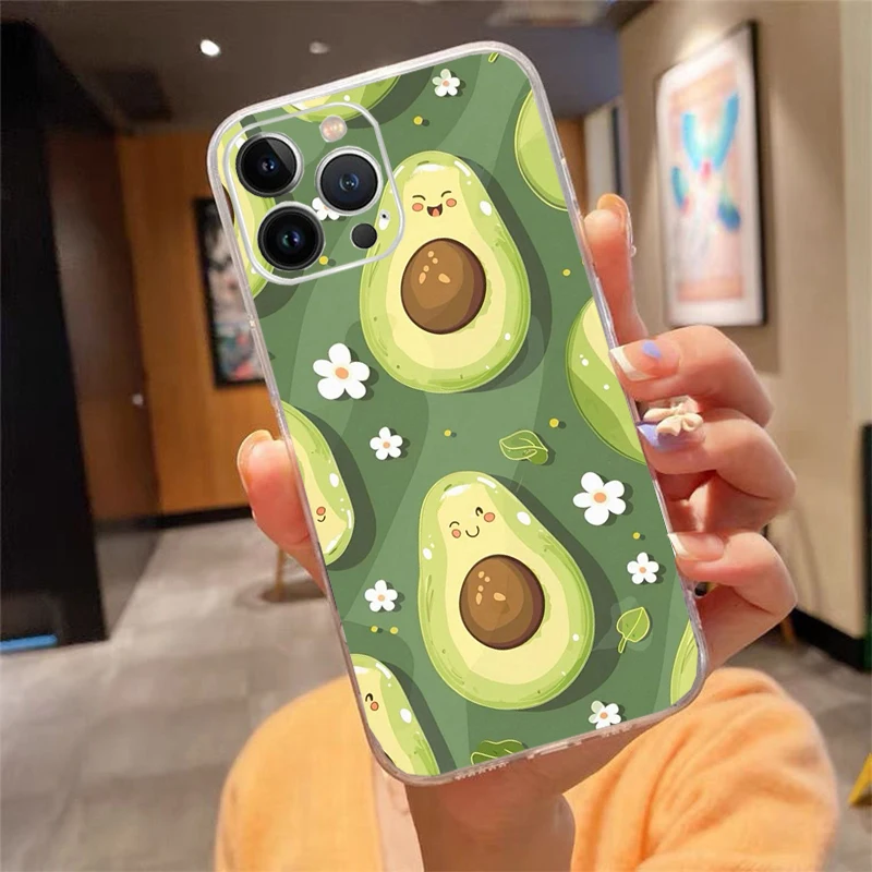 

Cartoon Avocado Phone Case For iphone 17 Pro Max 17 Air 16 15 14 13 Pro Max 15 16 Pro 15Plus