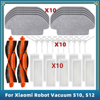 Compatible For Xiaomi Robot Vacuum S10 S12 B106GL / Mop 2S XMSTJQR2S Replacement Parts Accessories Main Side Brush Filter Cloth