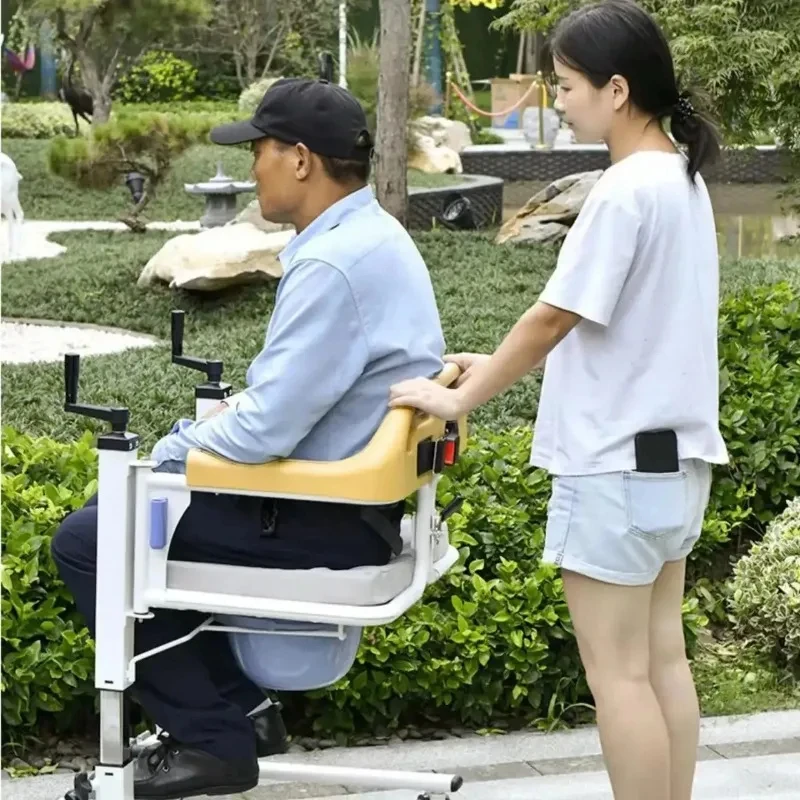 Manual Foldle With Commode Elderly Multifunctional Transfer Lift Chair Patient Fold