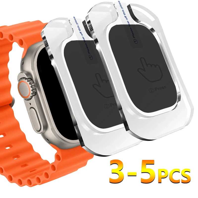 Противопрочная пленка из закаленного стекла для Apple Watch Ultra с инструментом выравнивания, простая установка защитной пленки для экрана для iWatch Ultra 2 49 мм