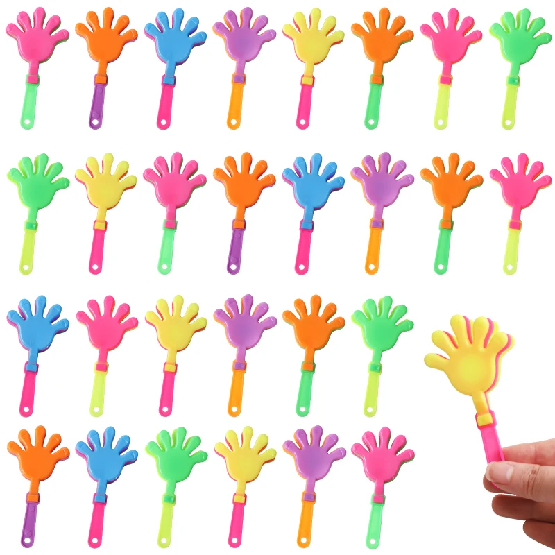 12/24Pcs Colorful Mini Hand Clapper Sports Competitions Games Clap Your Hands Cheer Gathering Props Birthday Party Favors Gifts