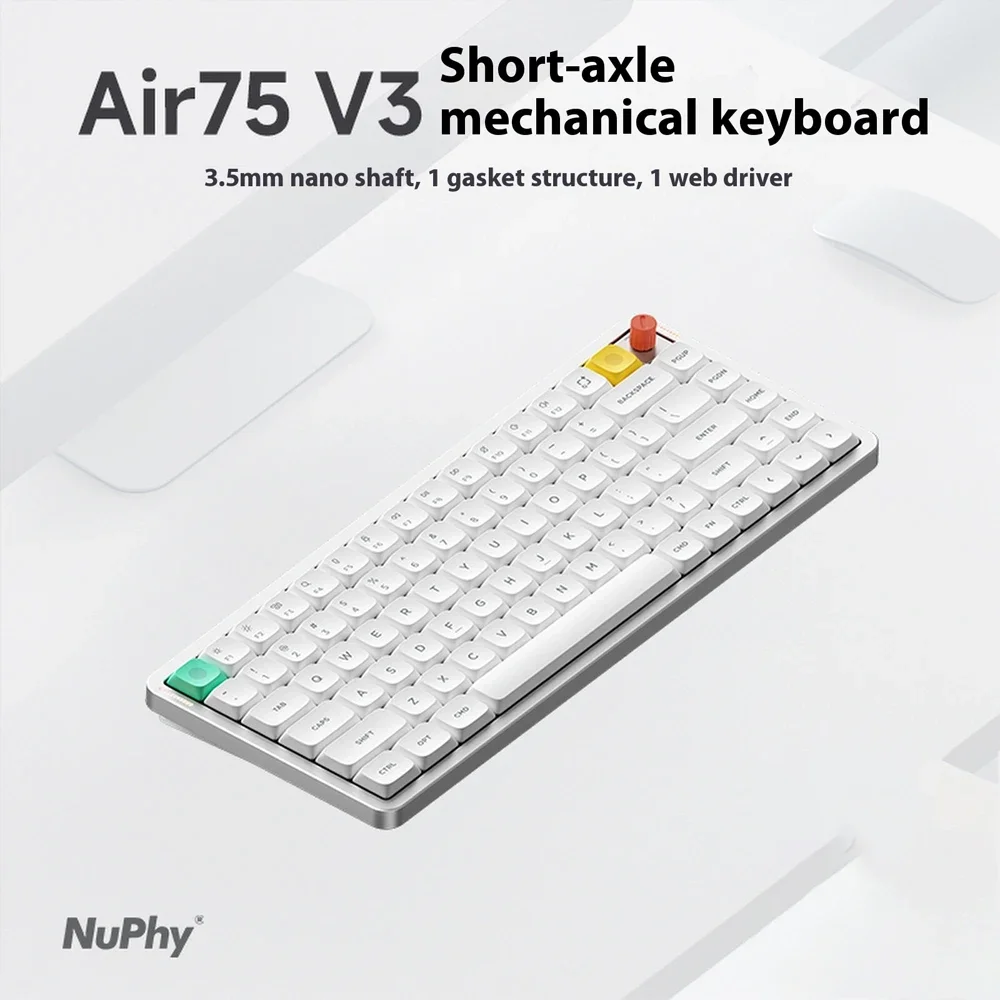 NuPhy Air75 V3 Teclado mecánico de bajo perfil inalámbrico 3 modos intercambio en caliente 4000mAh batería personalizada Air75V3 teclado corto Nano interruptor