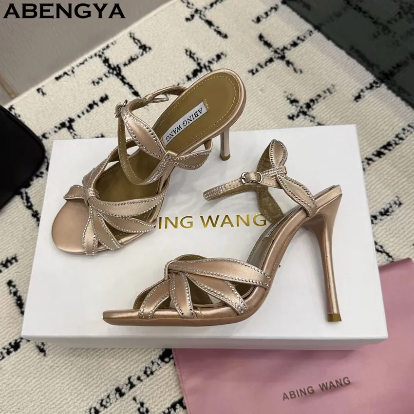 Summer Silk High Heels Sandals Women Bowknot Party Shoes For Woman Ankle Strap Crystal Women's Modern Sandalias Mujer 2026 view 3