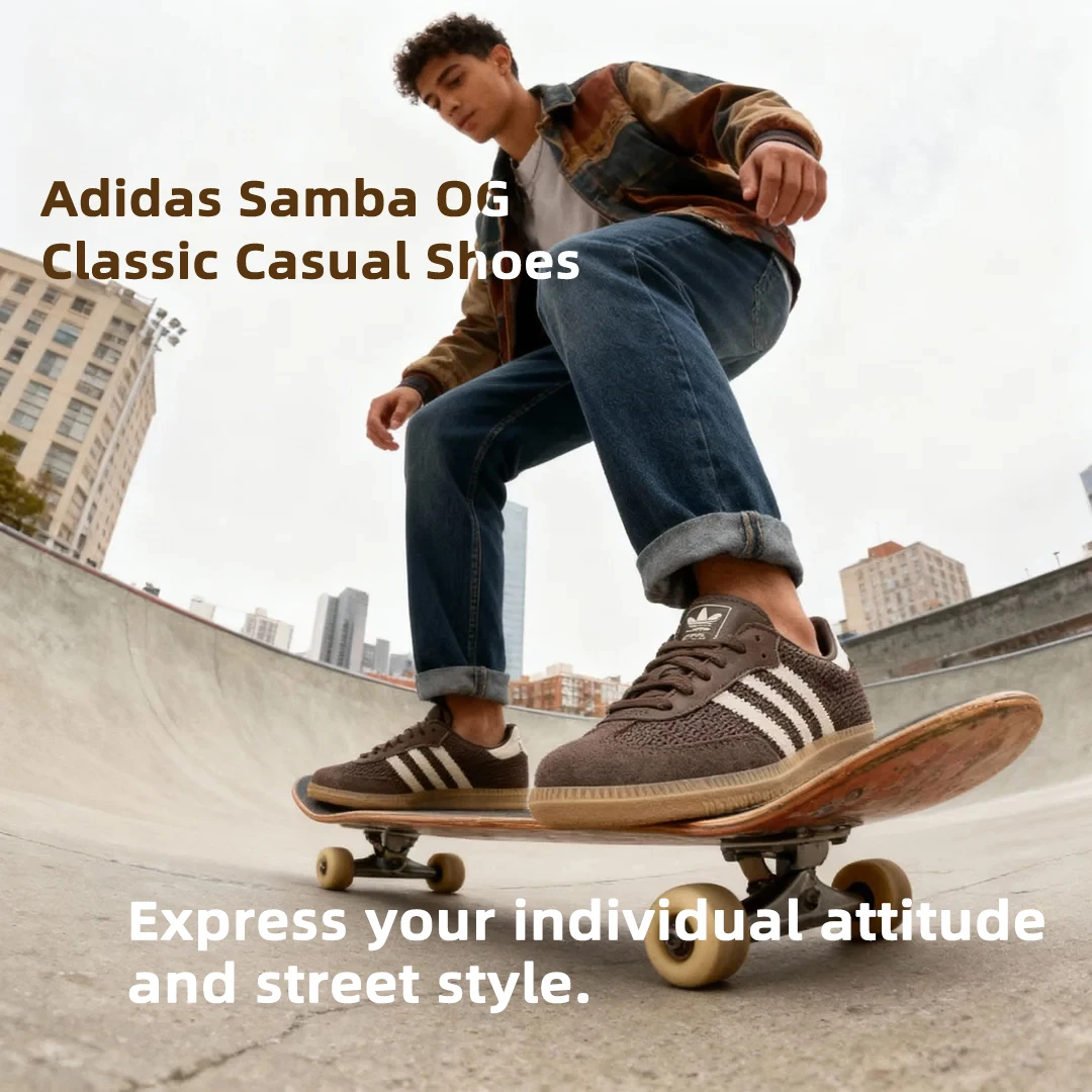 أحذية Adidas للرجال والنساء Trefoil Samba Og أحذية كاجوال للارتداء اليومي والركض والسفر والتدريب والترفيه Ji3184