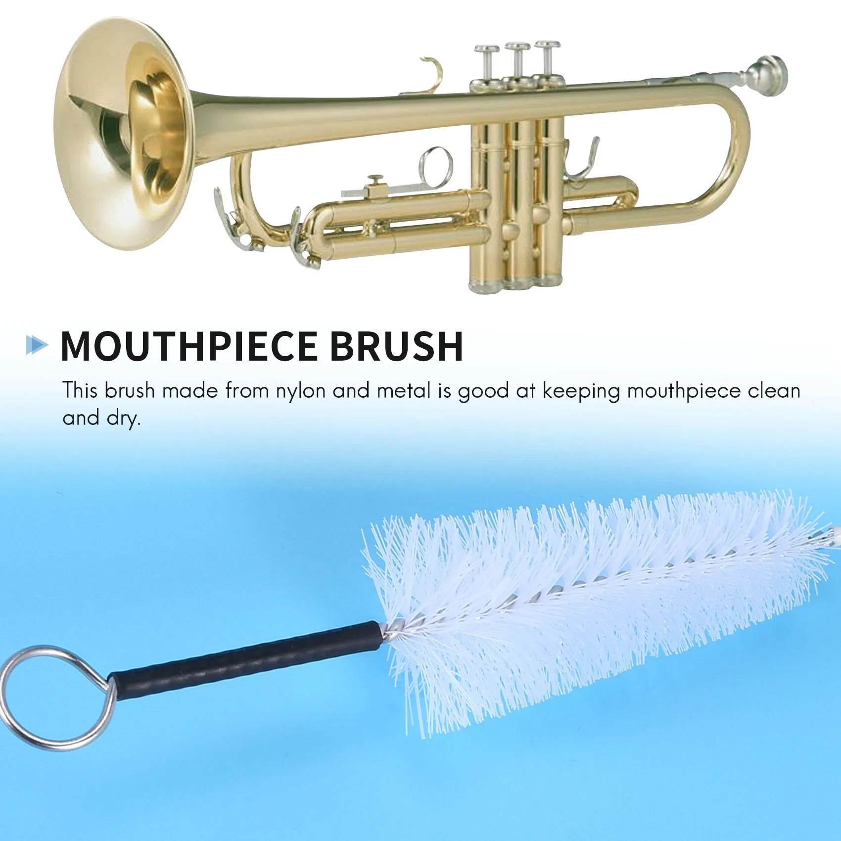 

*N21R 2pcs Universal Mouthpiece Cleaning Brush Nylon for Trombone Trumpet French Horn Wind Instrument