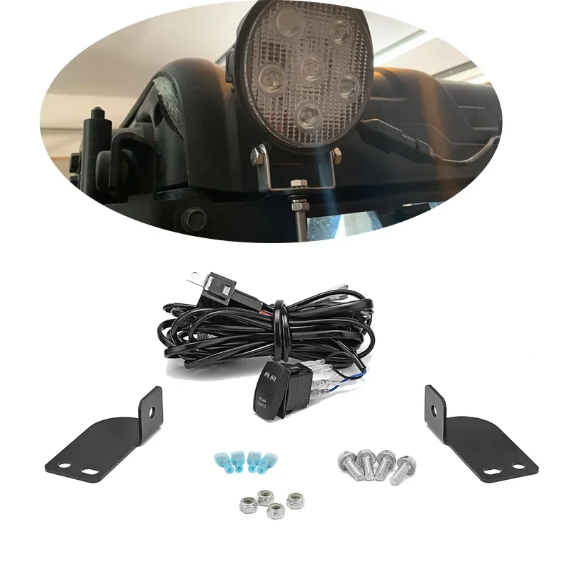 

Atv Accessories Rear Roof Light Pod Bracket & Switch & Wire Kit For 2013-2024 Polaris Ranger 570/900/1000 Full Size & Midsize