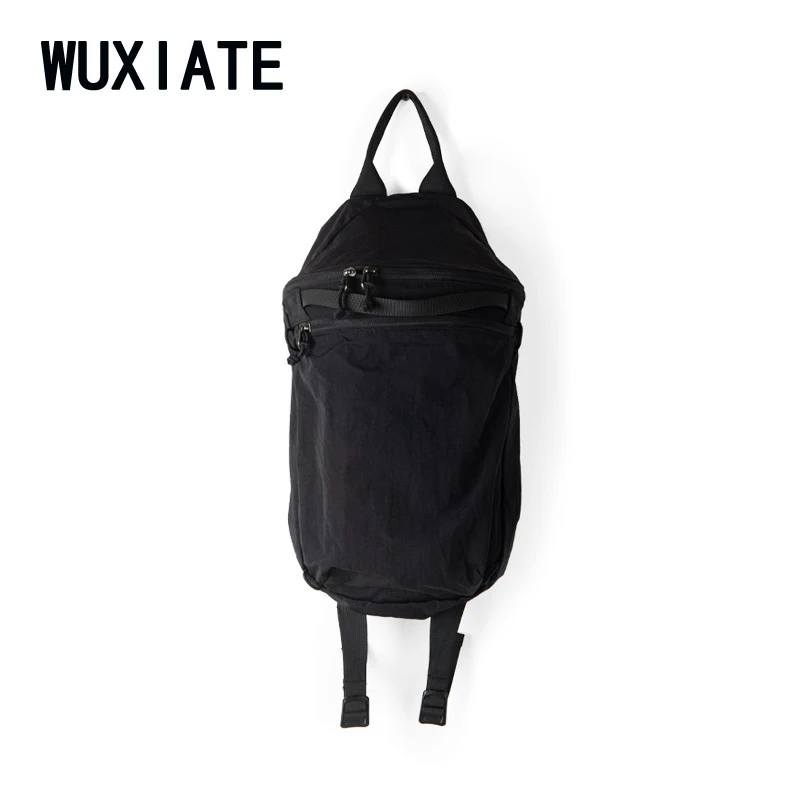 

WUXIATE Leisure nylon cloth waterproof backpack simple large capacity backpack folds lazy wind all match schoolbag