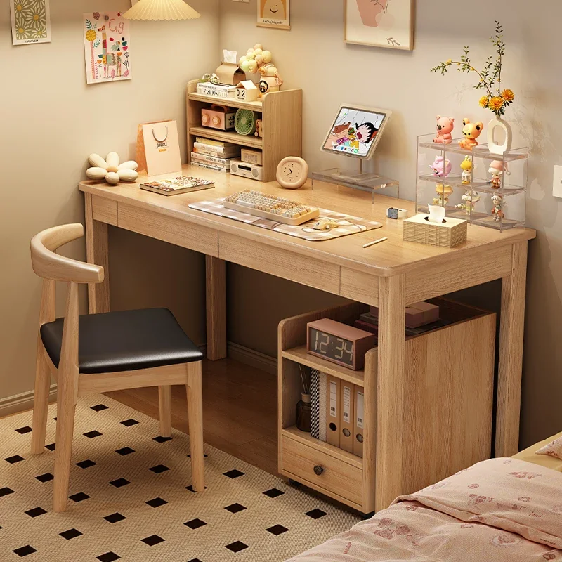 #LComputer Desk Bedroom Fashion Escritorios Wooden Furniture Modern Minimalism Study Table White Elegant Luxury Design