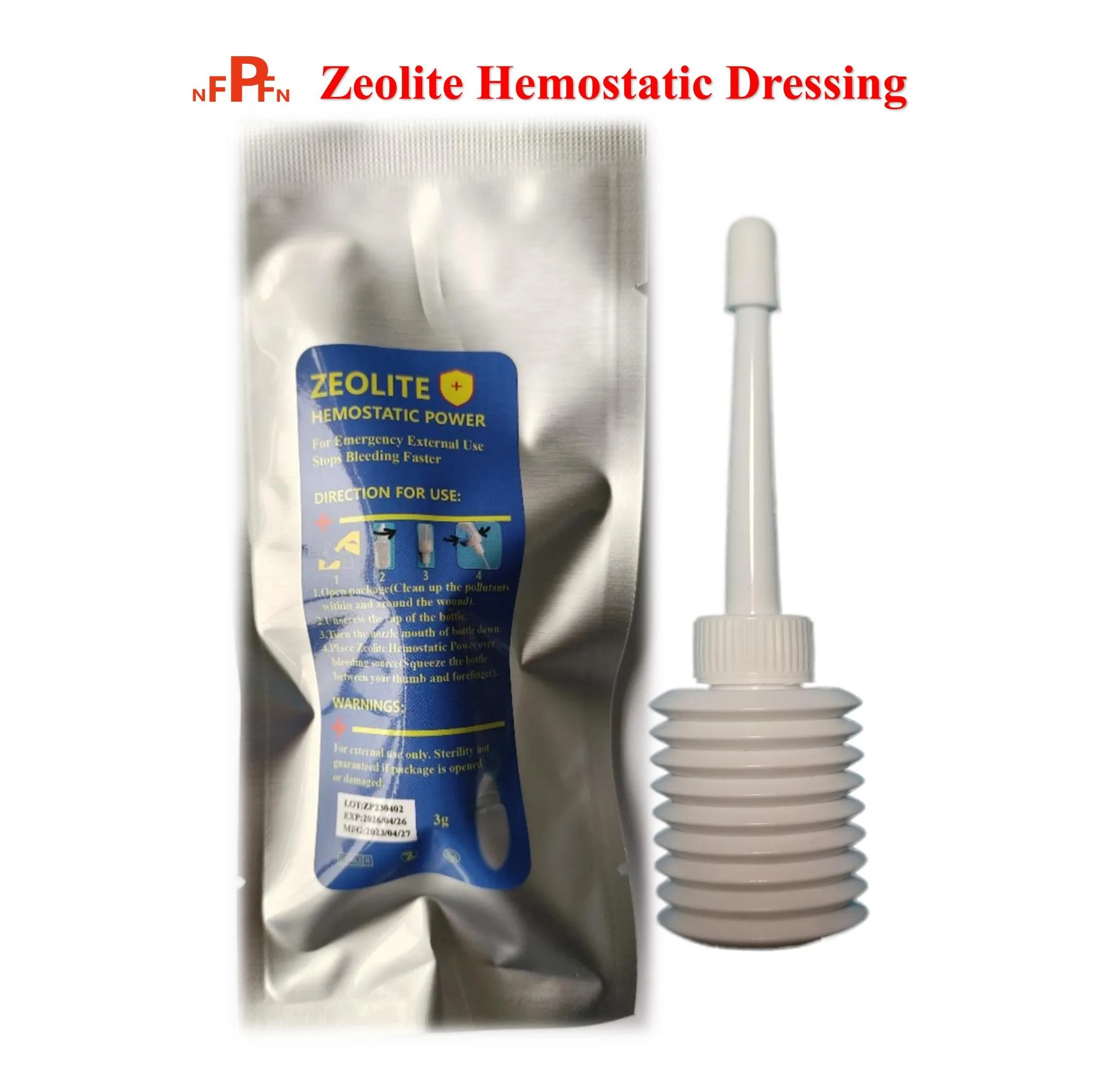 TCCC tactique Zeolite hémostatique pansement d'urgence en plein air reliure fixe pansement trousse de premiers soins pansement médical