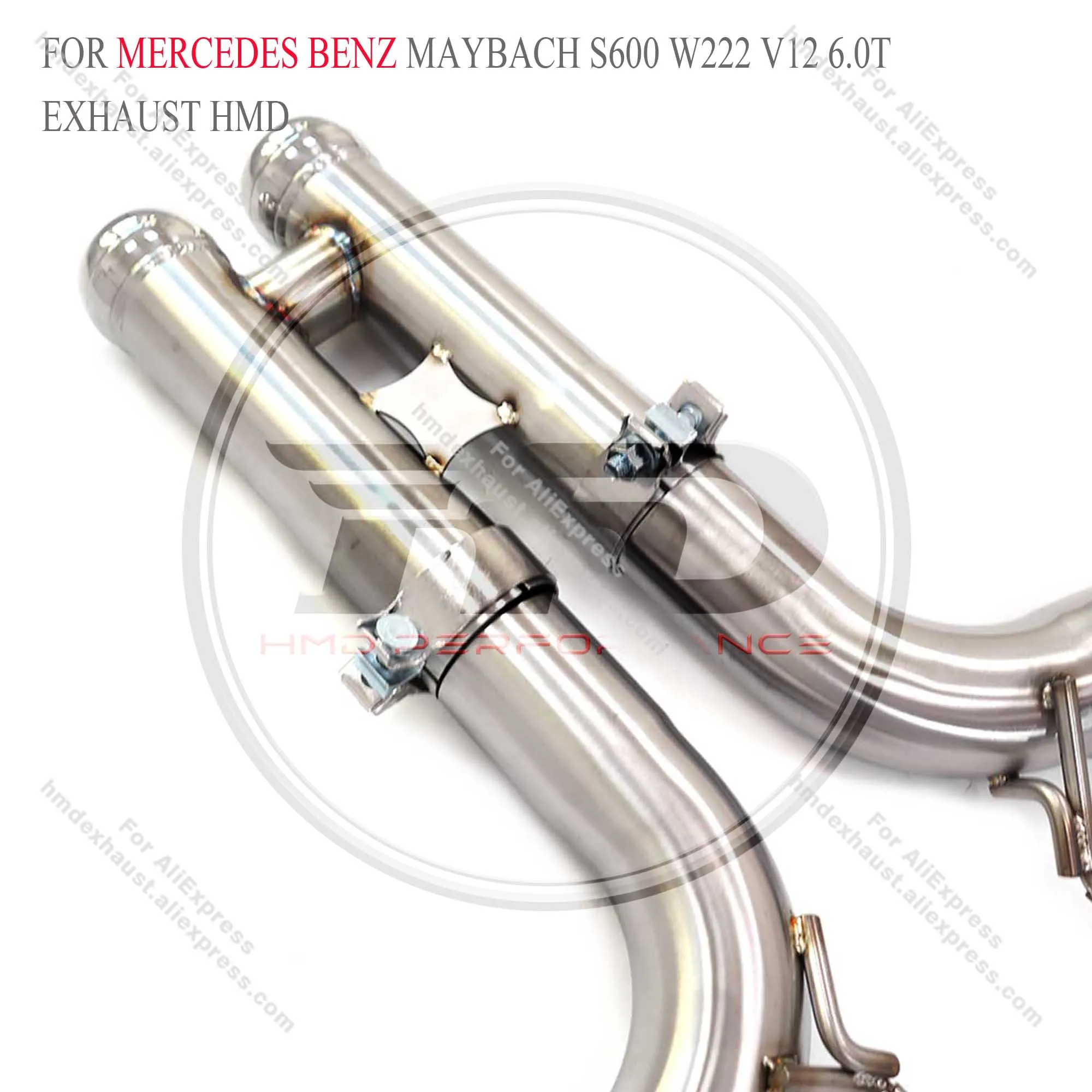 

HMD Exhaust System High Flow Performance Downpipe for Mercedes-Benz Maybach S600 W222 V12 6.0T with heat shield