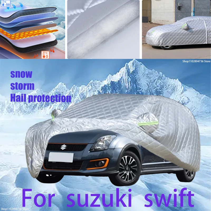 For suzuki swift Outdoor Cotton Thickened Awning For Car Anti Hail Protection Snow Covers Sunshade Waterproof Dustproof