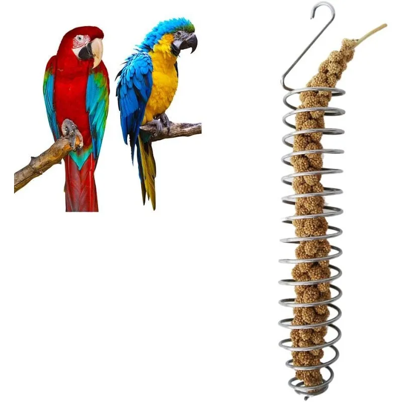 Parrot Food Fruits Basket,  Millet Sprays for Birds, Vegetable Holder Bird Foraging Toy for Parakeet Cockatiel Conure