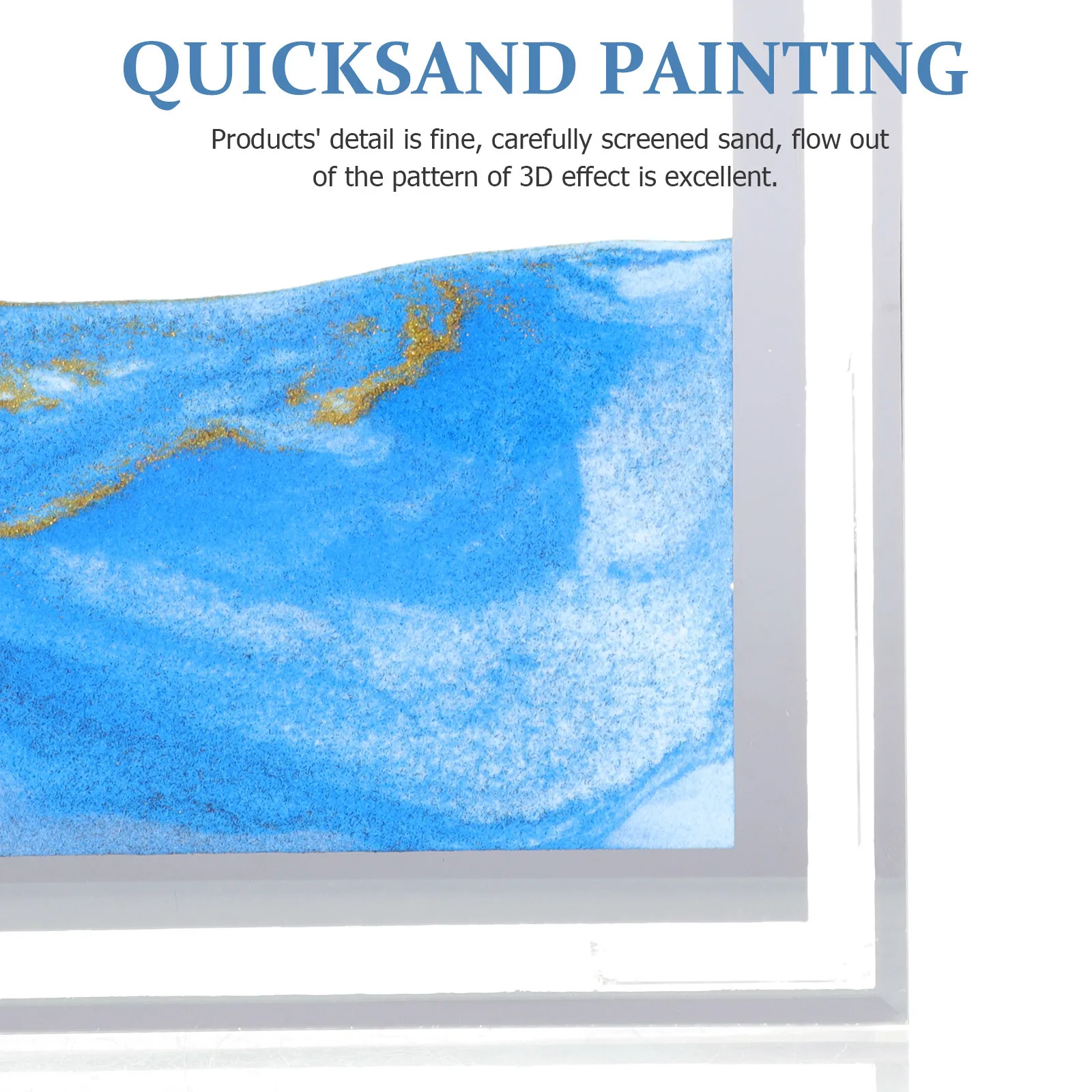 3D Quicksand Ornament Hourglass Decor Transparent Crystal Clear Sand Painting Desktop Decoration Relieve Stress Office Student