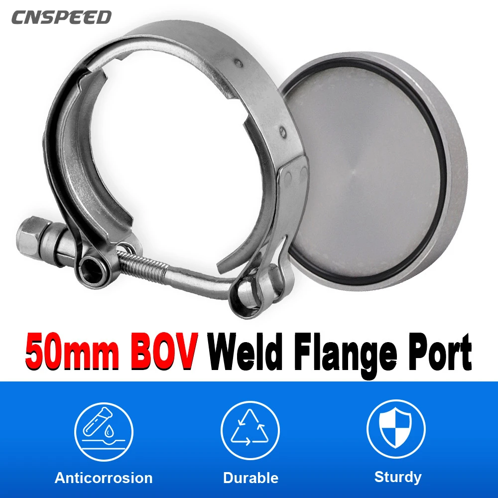 CNSPEED Aluminum Alloy 2 Inch 50MM Universal  BOV Flange Adapter Block Off Plate Cap Plug Blanking Plate Clamp