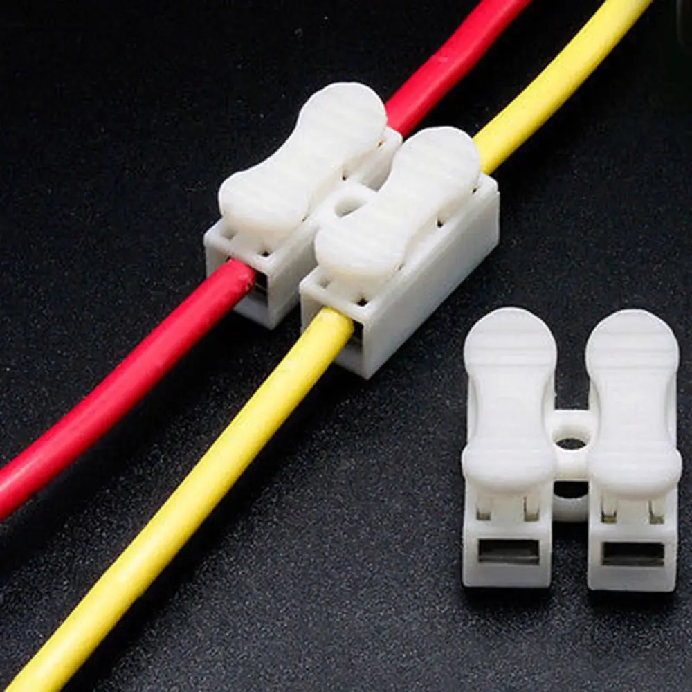 

30pcs New Quick LED Strip Light Lamp Terminal Block No Screw 2P Cable Wire Connector Spring Clamp