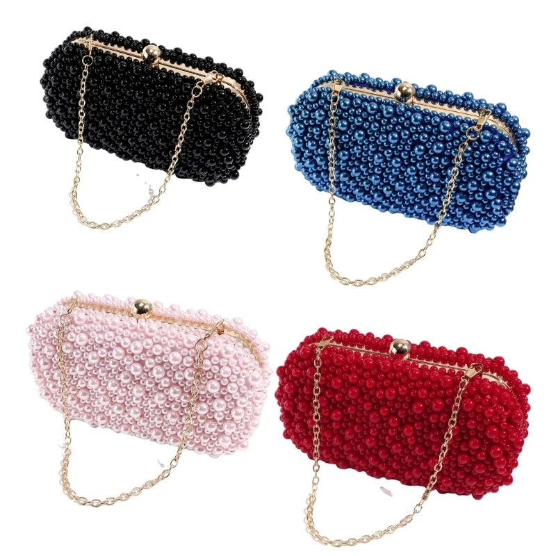 

2023 Shoulder Bag for Girl Women Formal Pearl Evening Bag Wedding Clutch Cocktail Prom Handbag Versatile Crossbody Bag