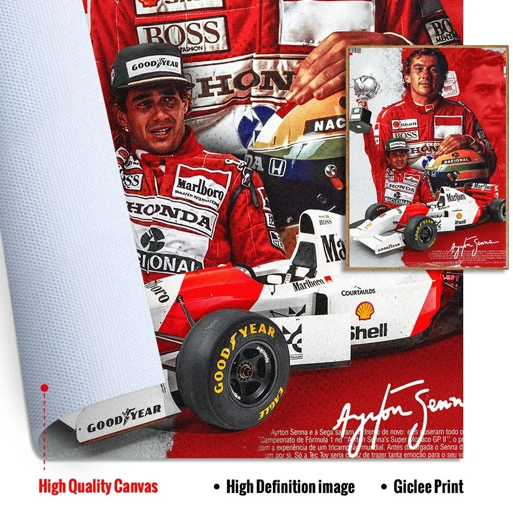 Pintura en lienzo de corredor F1, póster del Campeón del Mundo de Fórmula 1, decoración del hogar de Racer, Lewis/Michael Schumacher