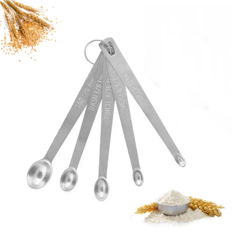 New baking tools Kitchen Accessories Food Grade five-piece stainless steel Mini measuring spoon for coffee milk powder flour