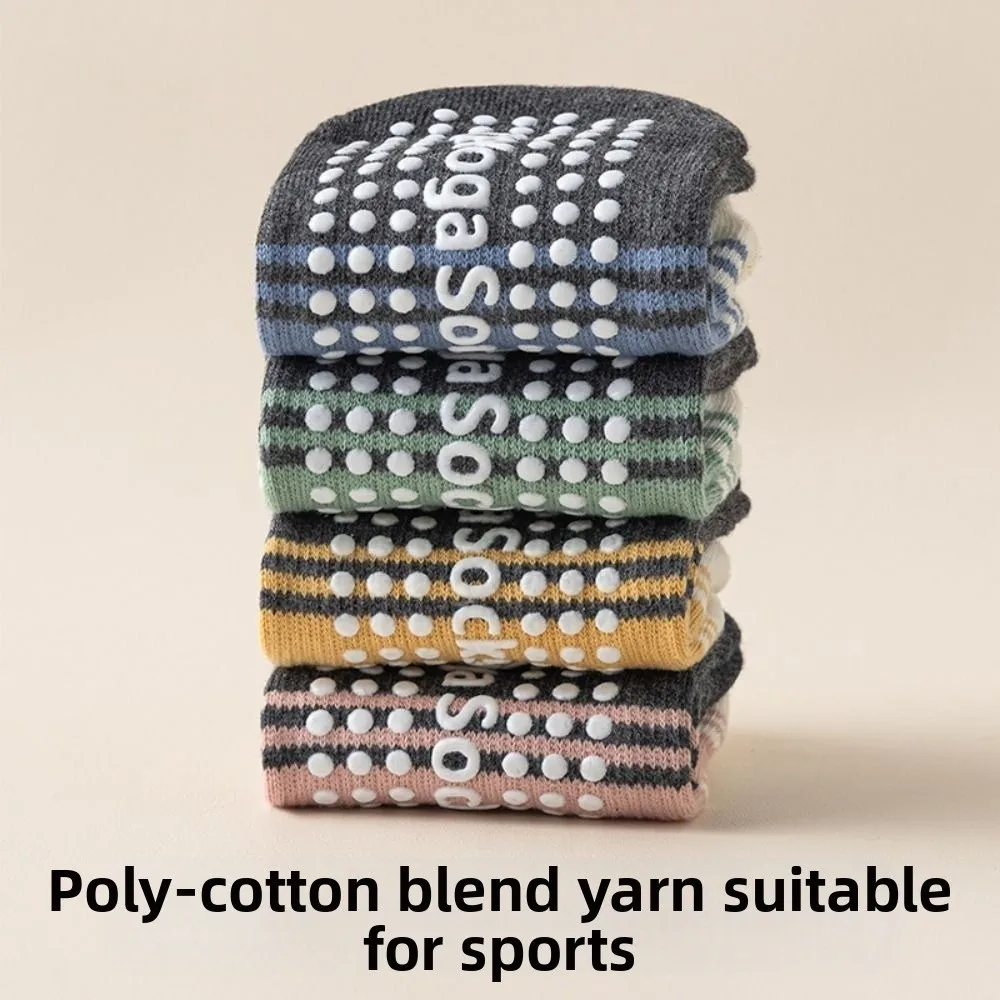 جديد عارضة جوارب بيلاتيس تنفس مرونة عالية الكاحل الجوارب القطنية المضادة للانزلاق اليوغا الجوارب