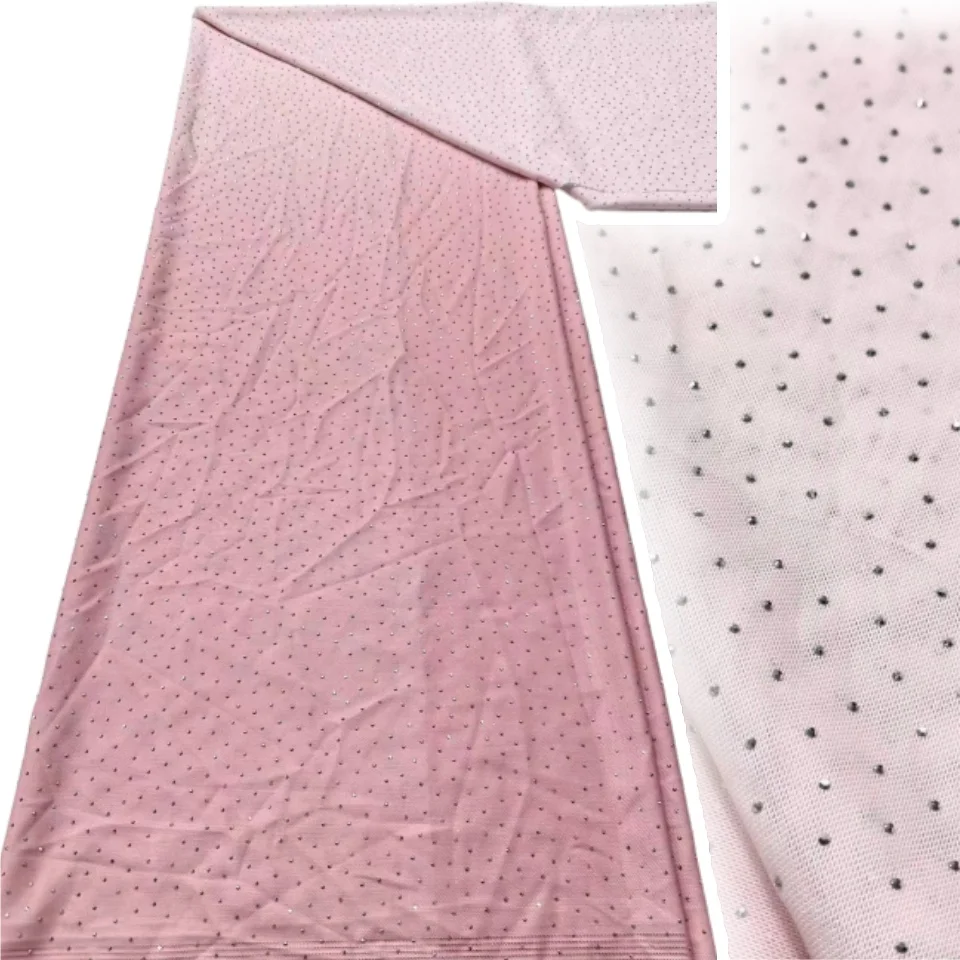 

Африканский полиэстер, амиак, эластичная сетчатая кружевная ткань, 2025, высокое качество, вышитое кружево, французские кружевные камни для свадебного платья Z1418