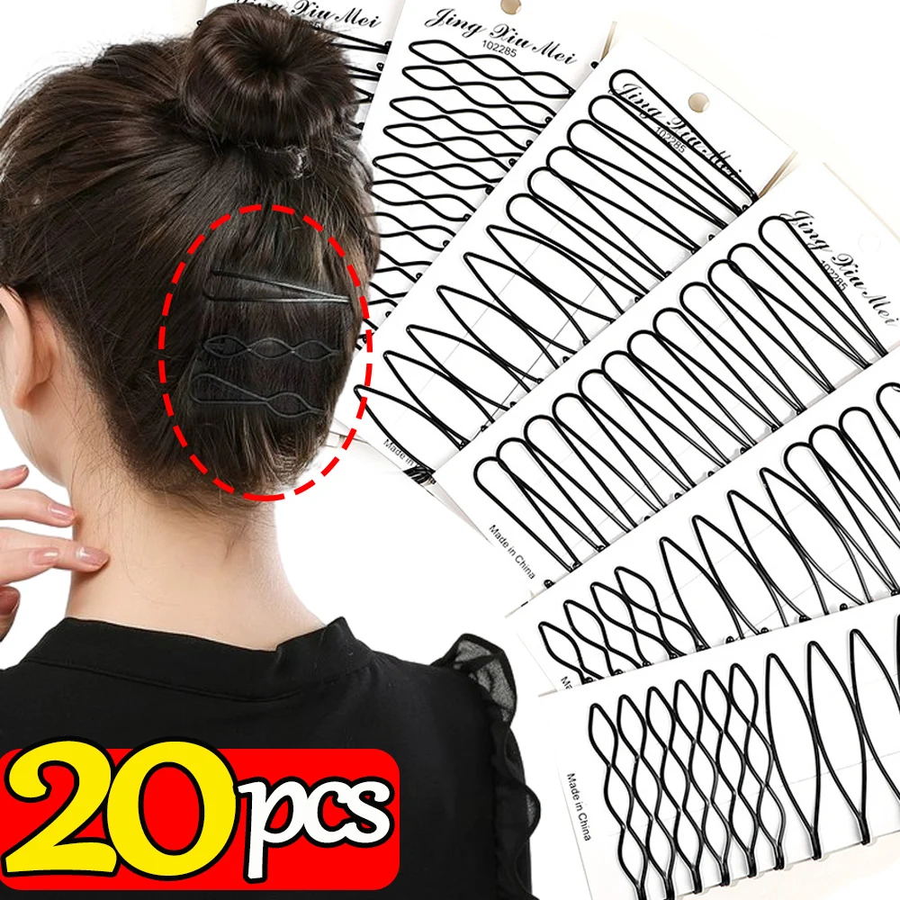 1/20Pcs Simple Black Hairpins for Women Barrettes Headwears Girls BB Clips Headdress Barrettes Korean Hair Styling Accessories