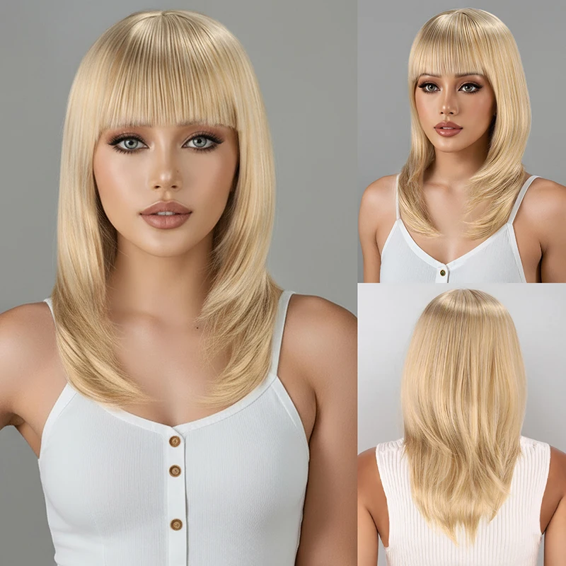 

European and American wigs for women with short golden hair, synthetic fiber wigs for Africa, and synthetic fiber wigs