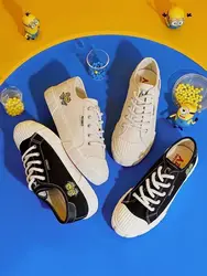 2024 new Canvas children shoes Versatile Trendy Unique Design Casual Little White black Spring And Autumn Minions women shoes